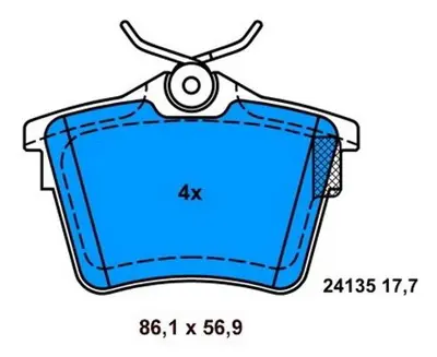 PROWALLE 1596 Fren Balatası Arka 407 04> 607 00> / C5 08> GDB1596