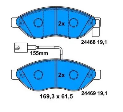 PROWALLE 1681 Fren Balatası Ön Fişli Ducato / Boxer 06> / Jumper 06> 14q GDB1681