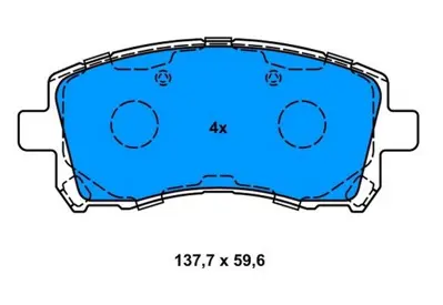 PROWALLE 3217 Fren Balatası Ön Forester 97>02 Impreza 92>00 4wd Legacy 94>03 Outback 00>03 GDB3217