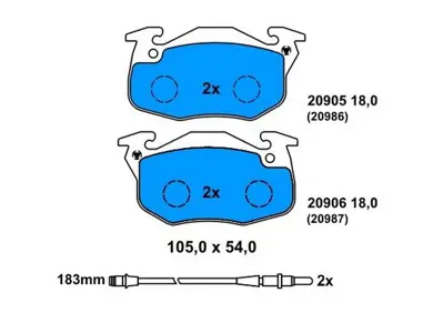 PROWALLE 327 Fren Balatası Ön Fişli R9 Ym R11 R18 R19 R21 Clıo I 90> Express / 106 Iı 96> 205 83> 305 309 405 / Zx 91> Saxo 96> GDB327