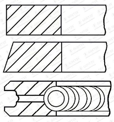 GOETZE 08-102807-00 Piston Segman Takımı 0,50 (Vectra-B X20dtl ) 7168701 