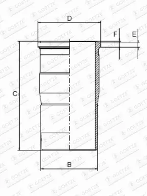 GOETZE 15-451190-00 Sılındır Gomlek+orıng 131 Mm Volvo Fm 360 05> D13a360 