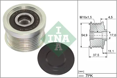 INA 535 0349 10 Alternator Kasnagı 7-Kanal Mıtsubıshı Fuso Canter Prestıj 16> Euro6 Me230889 Me230890 