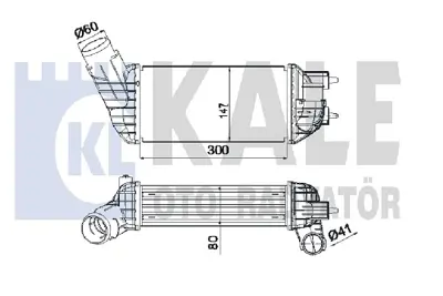 KALE 350825 Turbo Intercooler Radyatoru P308 P3008 P5008 C4 Ds4 Ds5 Dw10cted4 Dw10cb Olcu: (155**300×80) 384P8