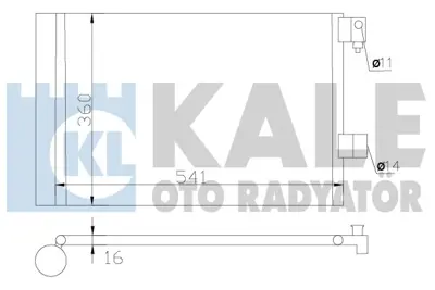 KALE 377500 Klıma Radyatoru (Kondanser) P407 C5 Iı C6 C5 Iıı 1.6 2.0 Hdı 04> Olcu: (540×361×16) 6455GY