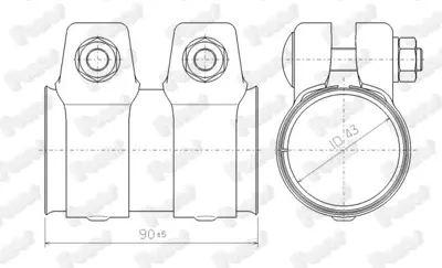 FORD XS5J 5A233 EA Ubaglantısıegzostborusutakım47mm 1556170 6025170399 46757983 1096822 1478315 1478626 5019359 5019363 5021220 71AB5270CA