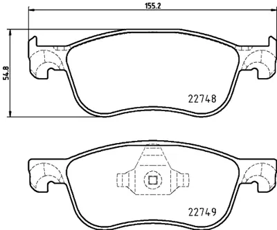 FORD KTH1BC 2K021 AC Fren Balatası Ön KTH1BC2K021AB KTK1BC2K021AC 2095060 2095160 2272732 2279460 KTK1BC2K021AB KTH1BC2001AB MEH1BC2K021AA