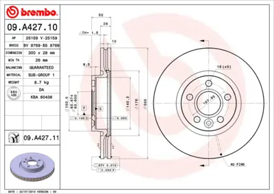 FORD 7G91 1125 BA Ön Dısk Ayna LR007055 LR000571 31202331 31202327 30769056 30736311 7G911125BA 6G912C375FB 6G912C375FA 1500158