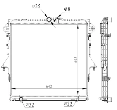 FORD EB3G 8005 D2A Radyator Komple 2036071 2117280 5246504 5279616 AB398005BC AB398005BF AB398005BG AB398005BH EB3G8005D2A 1726085