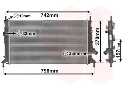 FORD 3M5H 8005 TL Su Radyatörü 1230987 1251092 1300467 1306399 1323756 1354178 1357325 1374402 30683034A 30683523