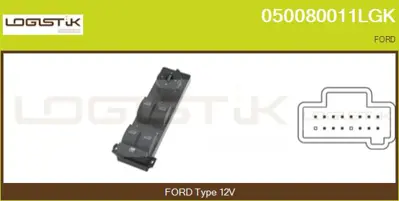 FORD 3M5T 14A132 AG Cam Dügmesı 4 Lü 1223147 1224615 1254872 1306548 1360900 1473748 3M5T14A132AB 3M5T14A132AC 3M5T14A132AD 3M5T14A132AE