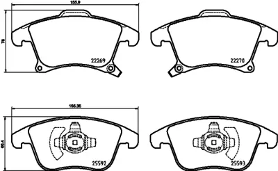 FORD DG9C 2K021 EE Fren Balatası Ön BRF33 DG9C2K021ED DG9C2K021EE DG9C2001AB DG9Z2001A 1917494 2014119 1860105 1717494 DG9C2001BF