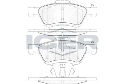 FORD 7L84 2L361 AA Fren Balatası Ön 4778223 4780654 4918698 5L8Z2001AA 5U2J2C452HA 7L842L361AA EFY13323Z EFY53323Z EFY53323ZB ZZC33323Z