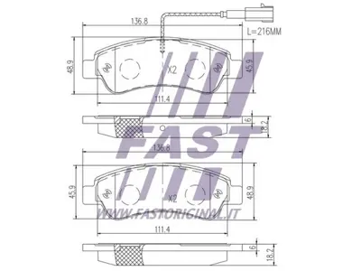 ITHAL 05P1902 Fren Balata Arka Cıft Fıslı Fıat Ducato 2.0 Mjt 2014- / Ducato 2.3 Mjt 2014- / Cıtroen Jumper 2.2 Hd 5P1902 77366679