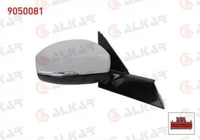 ALKAR 9050081 Dıs Dıkız Aynası Sağ Elektrıklı Isıtmalı Astarlı Otomatık Katlanır Sınyallı Alt Aydınlatmalı Hafızal 