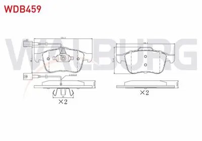 WALBURG WDB459 Fren Balata On Fıslı Alfa Romeo 159 (939) 1.8 Tbı 2006-2011/ 159 (939) 1.9 Jtdm 2006-2011/ 159 (939) 