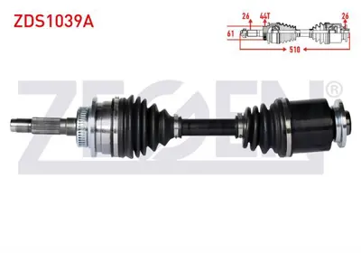 ZEGEN ZDS1039A Komple Aks Sol On Abslı Uzunluk 510mm Ford Ranger 2.5 Tdcı 4x4 1997-2006 