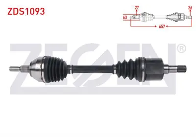 ZEGEN ZDS1093 Komple Aks Sol On Uzunluk 657mm Ford Kuga I 2.0 Tdcı A-T/M-T 4x4 2008-2013 