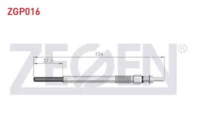 ZEGEN ZGP016 Kızdırma Bujı 11v 124mm Cıtroen Berlıngo 1.6hdı 2008- / Nemo 1.4 Hdı 2007- / Partner 1.6hdı 2008- /  