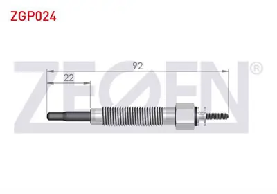 ZEGEN ZGP024 Kızdırma Bujı 12v Hyundaı H100 2.5d 1993-2004 / Mıtsubıshı L300 (P0wp1w) 2.5d 1986-2006 / Bongo K25 