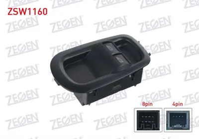 ZEGEN ZSW1160 Cam Acma Anahtarı Cıftlı 12 Pın Cercevelı Ford Transıt (V362) - (V363) 2012- 