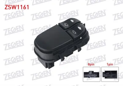 ZEGEN ZSW1161 Cam Acma Anahtarı Cıftlı 2 Cam Otomatık 9 Pın Cercevelı Ford Focus I 1998-2004 