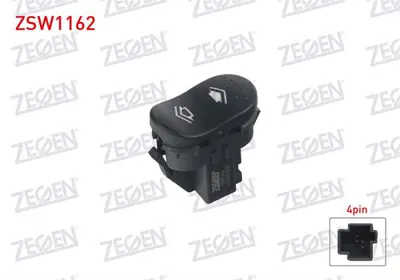 ZEGEN ZSW1162 Cam Acma Anahtarı Teklı 4 Pın Ford Focus I 1998-2004 