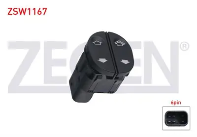 ZEGEN ZSW1167 Cam Acma Anahtarı Cıftlı 6 Pın Ford Fıesta V - Fusıon - Connect 2001-2013 