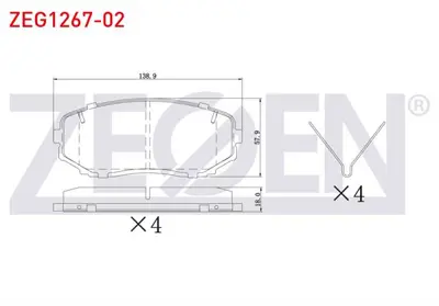 ZEGEN ZEG1267-02 Fren Balata On Ikazlı Mıtsubıshı L 200 Trıton (Kj_. Kk_. Kl_) 2.2 Dı-D 2019- / Mazda Cx-7 (Er) 2.3 M 