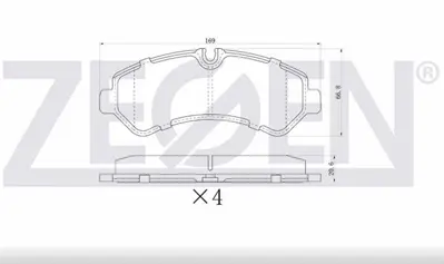 ZEGEN ZEG1929-00 Fren Balata Arka Mercedes Sprınter 5t (907) 516 Cdı - 519 Cdı 2018- Cıft Teker 