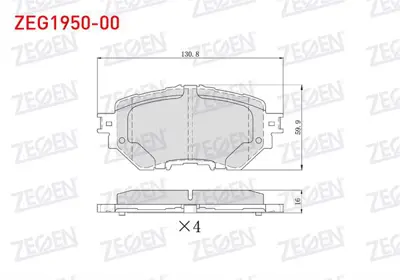 ZEGEN ZEG1950-00 Fren Balata On Mazda 3 (Bm Bn) 1.5 - 1.6 2019- 