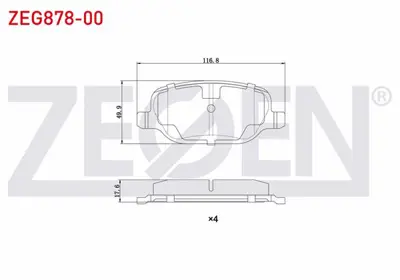 ZEGEN ZEG878-00 Fren Balata Arka Alfa Romeo 159 (939) 1.8 Tbı 2006-2011 / 159 (939) 1.9 Jtdm 2006-2011 / 159 (939) 2 