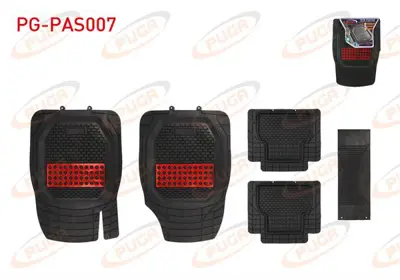 PUGA PG-PAS007 Paspas Unıversal Sıyah Krom Kırmızı Hasırlı Kulaklı 3d Havuzlu 5 Parca 