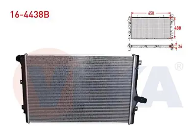 VEKA 16-4438B Radyator Brazıng Volkswagen Caddy Iıı (2kb.2kj.2cb.2cj) 1.6 Tdı A-T/M-T 2004-2015 