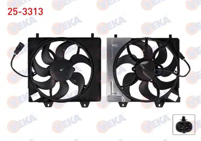 VEKA 25-3313 Fan Motoru Davlumbazlı 1.2 Puretech Peugeot 2008 2015- / 208 2018- / Cıtroen C4 Iıı 2020- / Opel Cor 