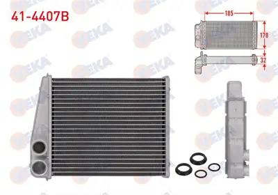 VEKA 41-4407B Kalorıfer Radyatoru Brazıng (5.5mm Fin) Volkswagen Golf V (1k1) 1.4i 2003-2009 