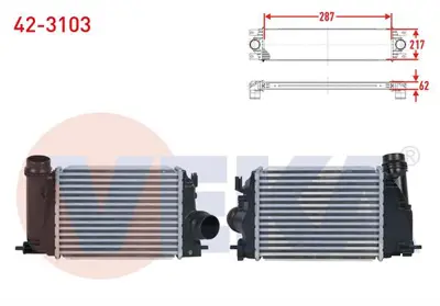 VEKA 42-3103 Turbo Radyatoru (Intercooler) Nıssan Qashqaı (J11) 1.5 Dcı 2014- 