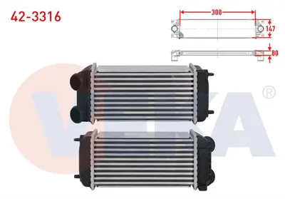 VEKA 42-3316 Turbo Radyatoru (Intercooler) Peugeot 206 Cc 1.6 Hdı 110 109 Hp 2005-2007 