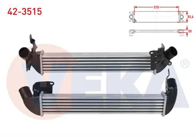 VEKA 42-3515 Turbo Radyatoru (Intercooler) Renault Clıo Iı (Bb0/1/2.Cb0/1/2) 1.5 Dcı 1998-2005 