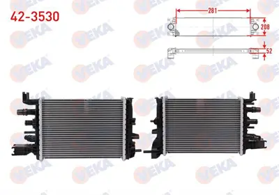 VEKA 42-3530 Turbo Radyatoru (Intercooler) Euro 6 Dacıa Duster 1.5 Dcı Bluedci 2017- / Lodgy 1.5 Dcı Bluedci 20 