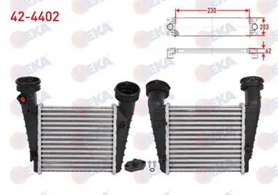 VEKA 42-4402 Turbo Radyatoru (Intercooler) Musurlu Volkswagen Passat (3b3) 1.8 2000-2005 