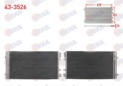 VEKA 43-3526 Klima Radyatoru Renault Megane Iıı 1.5 Dcı - 1.4i 16v - 2.0 Dcı - 2.0i 16v 2008- / Fluence 1.5 Dcı - 