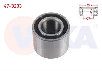 VEKA 47-3203 Arka Tekerlek Rulmanı Sol-Sağ 27x53x43 Corsa C 1.0-1.2-1.4-1.3 Cdtı-1.7 Cdtı 2000-2006/Combo C 1.3 C 