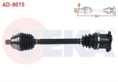 VEKA AD-8015 Komple Aks Sol On Uzunluk 543mm Audı A6 (4f2.C6) 2.0 Tdı A-T 2004-2011 / A8 (4e_) 3.0 Tdı A-T 2003-2 