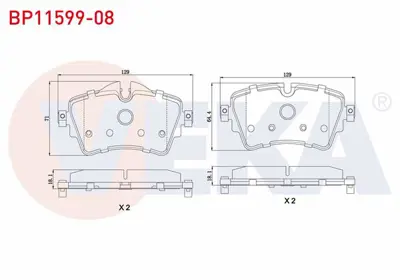 VEKA BP11599-08 Fren Balata On Bmw 2 Serısı (F45) 218 İ 2014- 