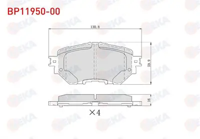 VEKA BP11950-00 Fren Balata On Mazda 3 (Bm Bn) 1.5 - 1.6 2019- 