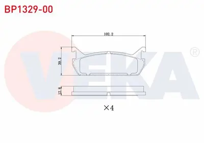 VEKA BP1329-00 Fren Balata Arka Mazda 323 Vı (Bj) 2.0i 1998-2004 / 323 Iv (Bg) 1.8i 16v 1989-1994 / Mx-5 I (Na) 1.6 