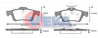 VEKA BP1842-70 Fren Balata Arka Ford Tourneo Connect 1.6 Tdcı 2013-/  1.5 Tdcı 2013-/ Transıt Connect 1.5 Tdcı 2013 