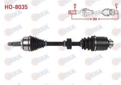 VEKA HO-8035 Komple Aks Sağ On Uzunluk 590mm Honda Cıvıc 1.6 M-T 2005-2012 