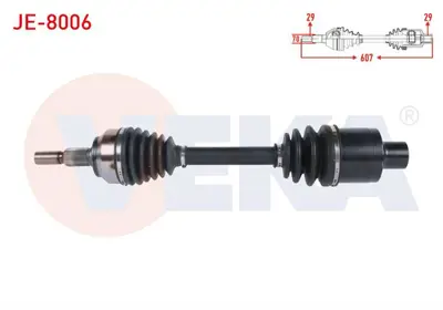 VEKA JE-8006 Komple Aks Sağ On Uzunluk 607mm Jeep Grand Cherokee Iıı (Wh.Wk) 3.0 Crd 2005-2010 / Commander (Xk) 3 